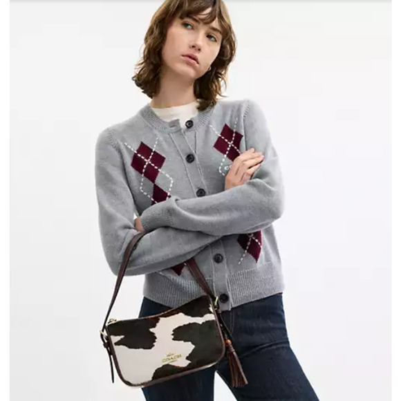 Coach Kailey Shoulder/Crossbody Bag With Cow Print And Tassel CCC84 NWT - Picture 11 of 11